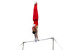 © sports photos - gymnast exercise horizontal bar in championship gymnastics isolated on transparent background, element handstand