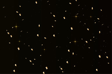 Wall Mural - confetti with shiny glitter and sparkle stars on dark background