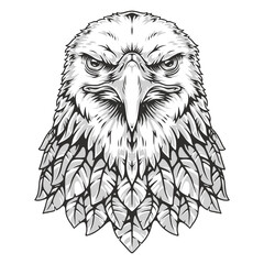 Poster - American bald eagle sticker monochrome