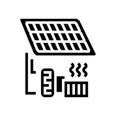 Wall Mural - heating solar panel glyph icon vector. heating solar panel sign. isolated symbol illustration