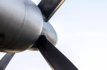 Wall Mural - fragment of a propeller of a vintage airplane, isolated closeup