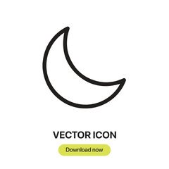 Poster - Moon icon vector. Linear-style sign for mobile concept and web design. Moon symbol illustration. Pixel vector graphics - Vector.	