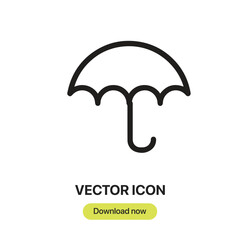 Fototapete - Umbrella icon vector. Linear-style sign for mobile concept and web design. Umbrella symbol illustration. Pixel vector graphics - Vector.	