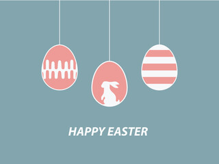 Easter Egg with cute bunny vector Illustration. EPS 10