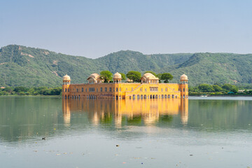 Sticker - views of jal mahal water palace in jaipur, india