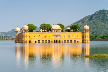 Sticker - views of jal mahal water palace in jaipur, india