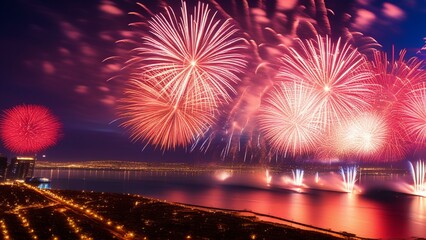 Wall Mural - cinematic new years fireworks wallpaper