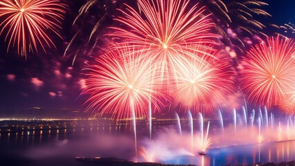 Wall Mural - cinematic new years fireworks wallpaper