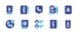 Contact icon set. Duotone color. Vector illustration. Containing call, contact list, phone book, contact, agenda, add call, notebook.