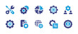 Setting icon set. Duotone color. Vector illustration. Containing gear, tools and utensils, settings, gears, technology, server, setting.