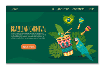 Poster - Hand drawn brazilian carnival landing page