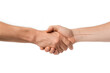 © -=RRZMRR=- - two male hands shaking in greeting or agreement, isolated on a dark background