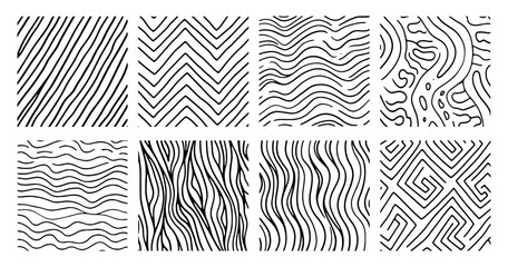 Hand drawn line background set square shape for decoration, presentation, social media, print, t shirt vector 10 eps