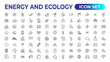 © artnazu - Energy and Ecology Line Editable Icons set. Vector illustration in modern thin line style of eco related icons: protection, planet care, natural recycling power. Pictograms and infographics.