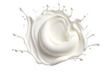 Circle milk, yougurt or cream wave flow splash