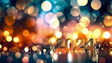 New Years 2024 Video Bokeh Background Fireworks