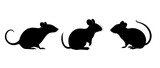 Fototapeta Pokój dzieciecy - Black mouse vector, mouse silhouette isolated on white background