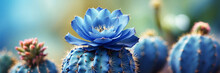 Extraordinarily Beautiful Flowering Cacti, On A Blurred Background, Close-up, Macro Shooting, Background Image. Generative AI