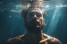 CloseUp | Mann Taucht Unterwasser
