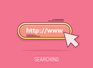 Wall Mural - vector cartoon search bar ui icon in comic style. search website form illustration pictogram. find s