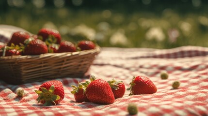 Wall Mural - Ilusration of fresh strawberries