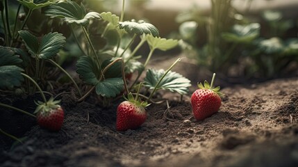 Wall Mural - Ilusration of fresh strawberries