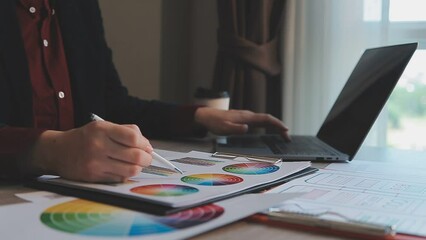Programmer and Developer coding software application.