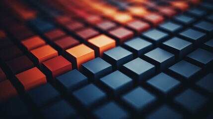 Wall Mural - a close up of a bunch of cubes that are all different colors, ai
