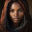 Portrait of a young African woman potentially used for cultural or beauty-related contexts