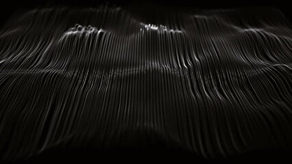 Wall Mural - minimal design waving mesh lines background/ 4k motion graphics of an abstract fractal organic mesh 