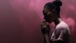 A black woman praying, faith concept. Generative AI