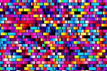 Sticker - Panoramic Abstract colorful mosaic pattern, banner