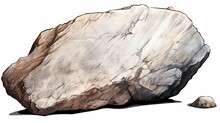  Art Image Of A Rock On Solid White Background