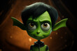 © Haydiddle - Science fiction little green alien with child like features and large bat like ears with a big eyes.