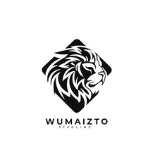 Abstract Black And White Logo, Lion Head Vector, Lion Head Silhouette, Black And White Logo, Lion Face Logo, Lion Vector Illustration, Lion Logo, Animal Logo, Animal Vector Logo Design, 