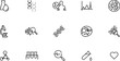 Biology icon set in thin line style , vector
