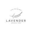 Blooming lavender organic flower logo template design. Logo for cosmetics, beauty, botany, perfume and decoration.