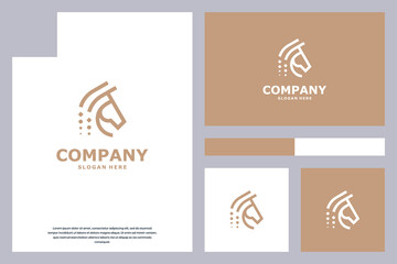 Wall Mural - luxury horse logo design