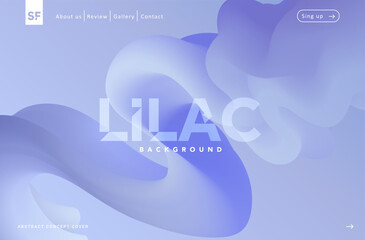 Wall Mural - lilac blue tones fluid wave gradient landing page. winter cold colors modern flow blend shape backgr