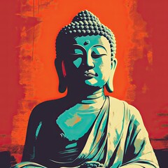 Wall Mural - Popart Buddha artwork