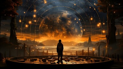 abstractions and scenes on the theme of astrology