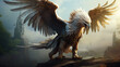 The gryphon is a creature of myth and legend, a symbol of power, wisdom, and courage. ai generated.