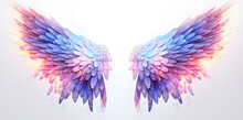 Beautiful Magic Watercolor Angel Wings Isolated On White Background