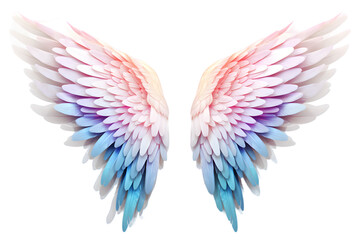 Poster - Beautiful magic watercolor angel wings isolated on transparent background
