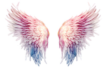 Sticker - Beautiful magic watercolor angel wings isolated on transparent background