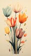 different colored flowers vase table tulips hand illustration eaves sublime design cute flutter framed bloom