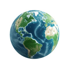 Wall Mural - 3D planet Earth isolated on transparent background. PNG file, cut out