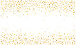 Frame border dotted golden confetti falling decoration for celebrate illustration vector