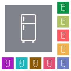 Poster - Refrigerator outline square flat icons