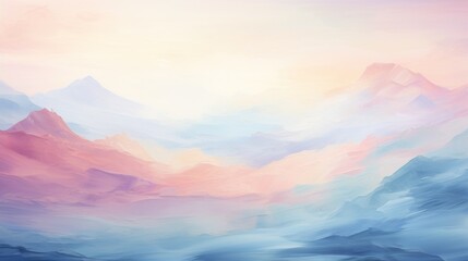 Abstract Mountain Landscape in Pastel Colors